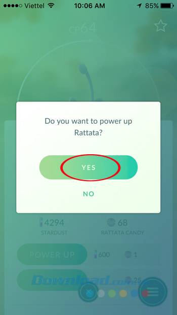 Xác nhận nâng cấp Pokemon