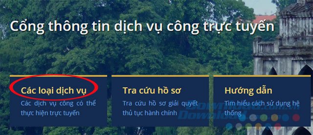 Chọn dịch vụ công
