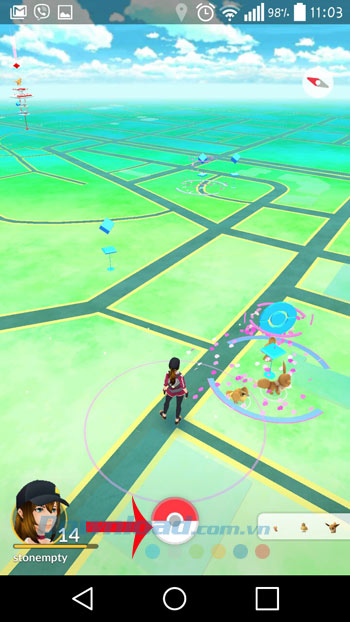 Giao diện game Pokemon Go
