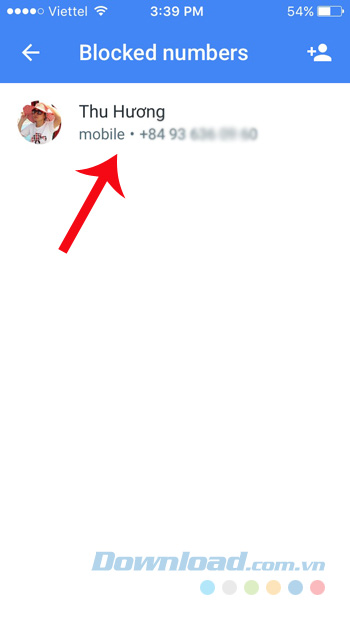 bỏ chặn cuộc gọi