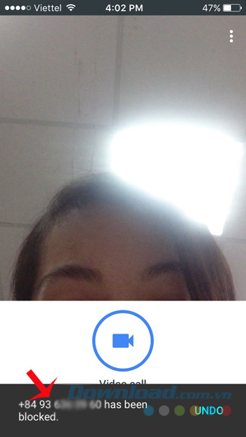 Thông báo chặn cuộc gọi