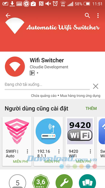 Quá trình cài đặt Wifi Switcher
