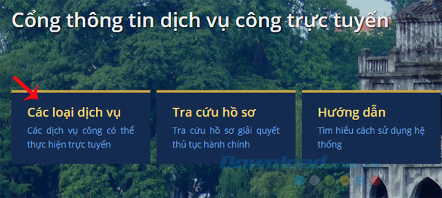Chọn dịch vụ