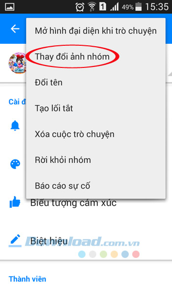 Thay đổi ảnh nhóm