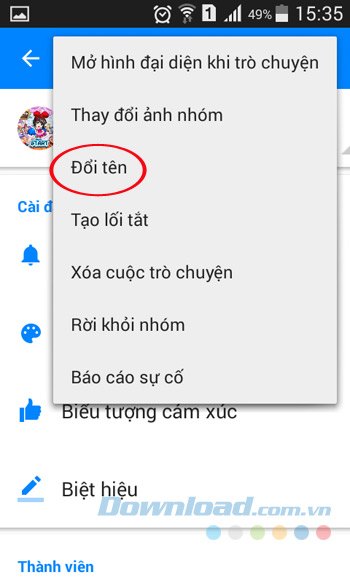 Đổi tên nhóm