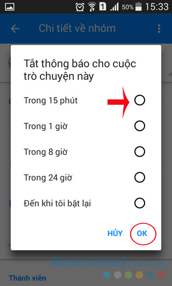 Lựa chọn thời gian