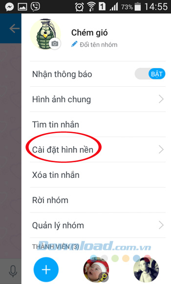 Cài đặt hình nền