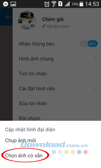 Chọn ảnh có sẵn