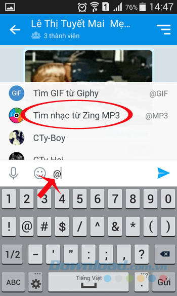 Tìm nhạc trong Zing