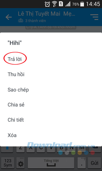 Trả lời tin nhắn