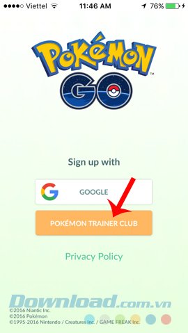 Cách tạo tài khoản Pokemon Trainer Club trên điện thoại