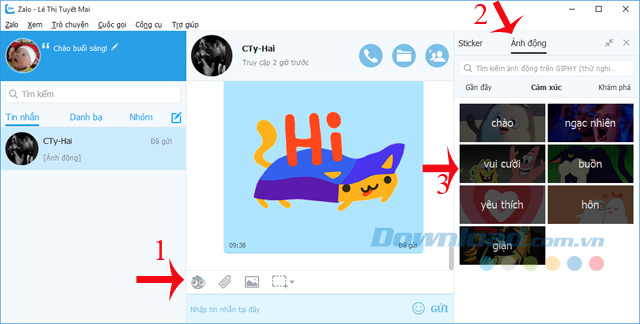 Zalo hỗ trợ gửi ảnh động Zalo hỗ trợ gửi ảnh động