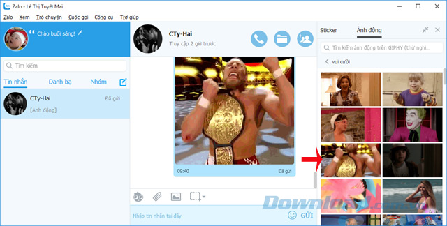 Gửi ảnh GIF trên Zalo Gửi ảnh GIF trên Zalo