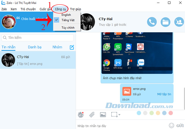 Lựa chọn ngôn ngữ Lựa chọn ngôn ngữ