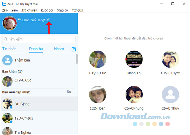Cập nhật trạng thái Zalo Cập nhật trạng thái Zalo