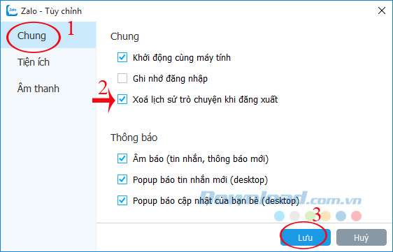Xóa lịch sử trò chuyện Xóa lịch sử trò chuyện