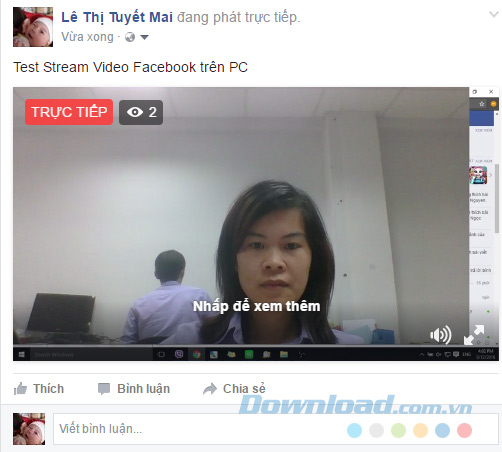 Video phát trên tường Facebook