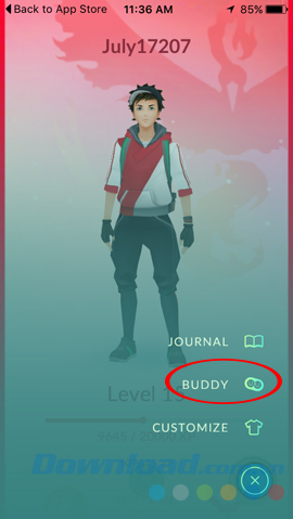 Cách buddy Pokemon