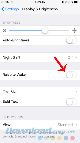 Vô hiệu hóa tính năng Raise to wake Vô hiệu hóa tính năng Raise to wake