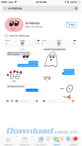 Download ứng dụng cho iMessage iOS 10