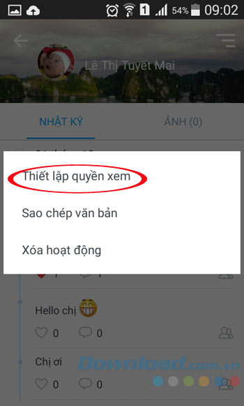 Thiết lập quyền xem