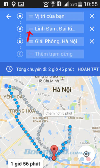 Di chuyển trạm dừng