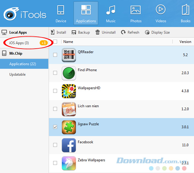 Copy ứng dụng iOS bằng iTools Copy ứng dụng iOS bằng iTools