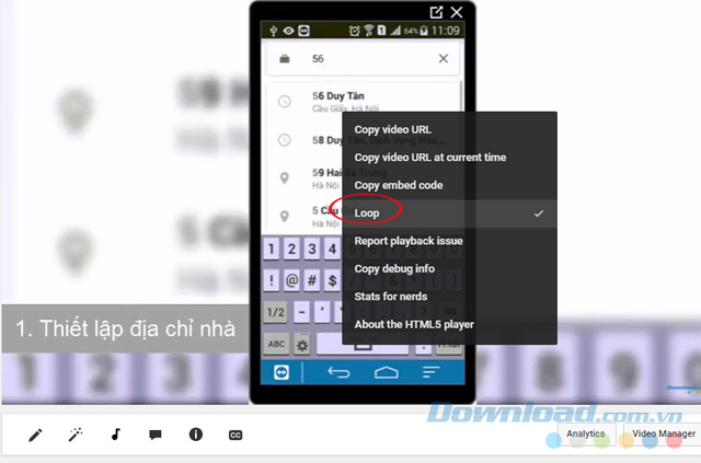 Tắt Loop Video YouTube