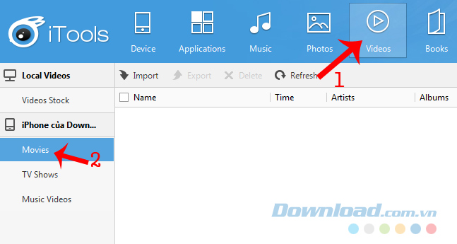 Dùng iTools copy video cho iPhone Dùng iTools copy video cho iPhone