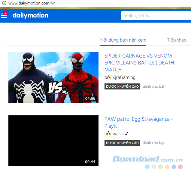Download mp4 từ dailymotion