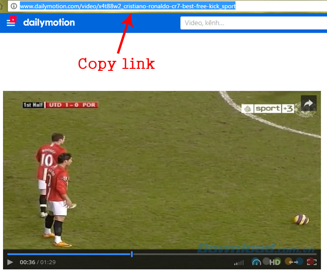 Tải video Mp4 từ dailymotion