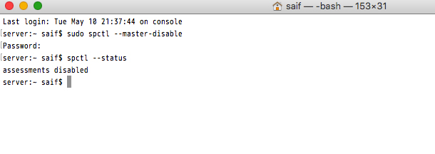 Bật Anywhere trên MacOS Sierra