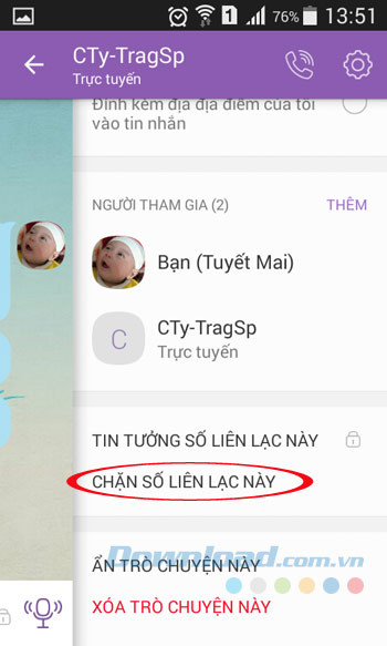 Chặn số liên lạc Chặn số liên lạc