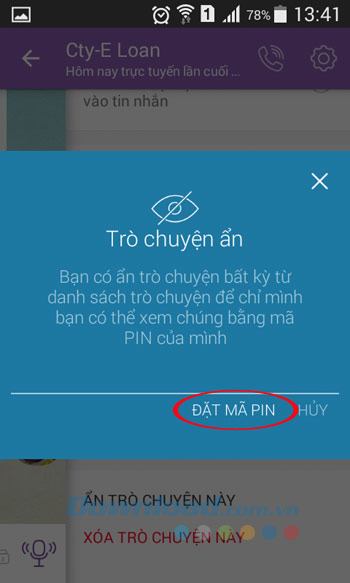 Đặt mã pin Đặt mã pin