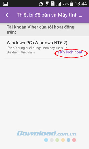 Hủy kích hoạt Hủy kích hoạt