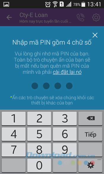 Nhập mã pin Nhập mã pin