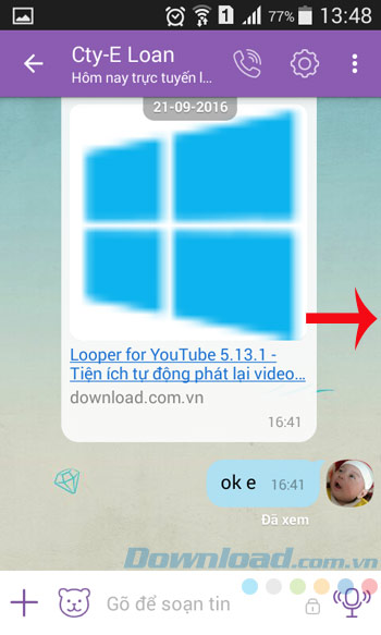 Vuốt qua phải Vuốt qua phải