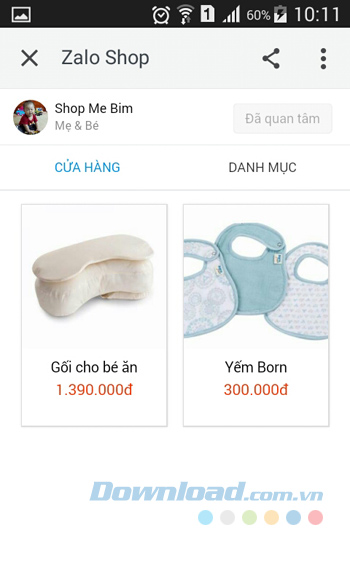 Giao diện shop