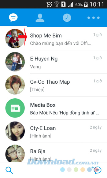 Gửi tin nhắn về Zalo trên điện thoại