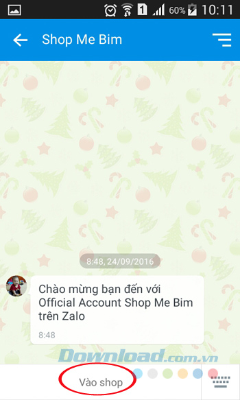 Nhấn vào Shop