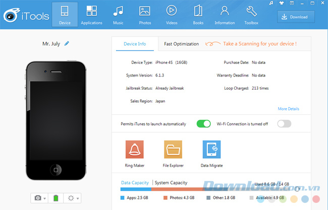Copy nhạc bằng iTools Copy nhạc bằng iTools