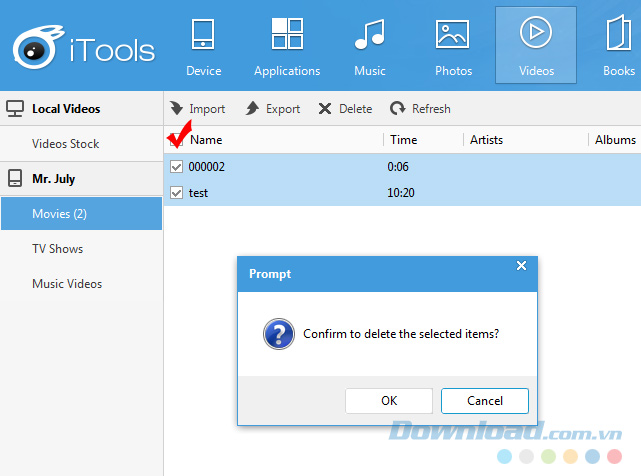 Xóa toàn bộ video