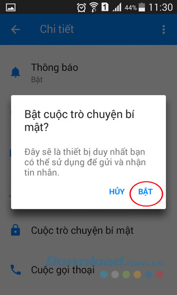Bật cuộc trò chuyện bí mật Bật cuộc trò chuyện bí mật