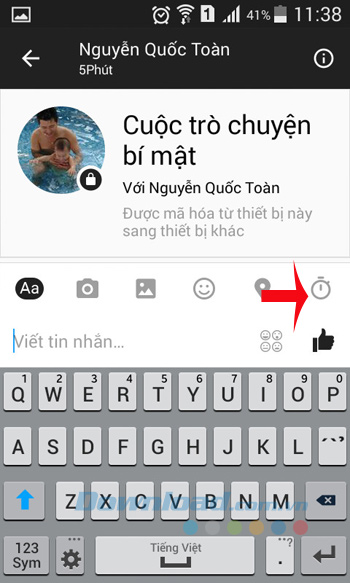 Nhấn vào biểu tượng đồng hồ Nhấn vào biểu tượng đồng hồ