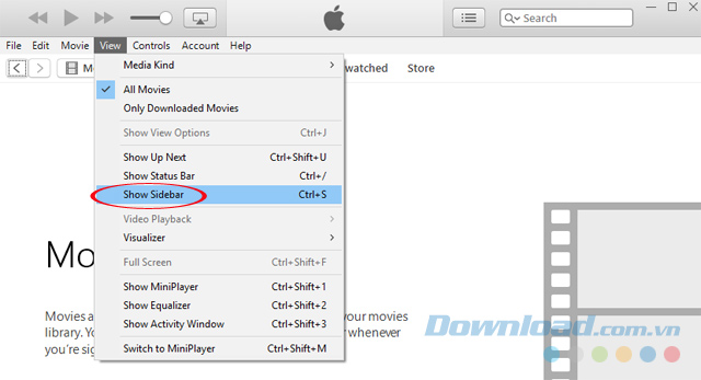 Hiển thị thanh Sidebar