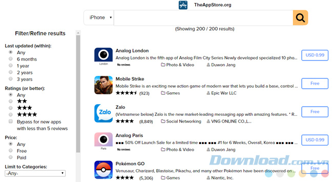 Kết quả tìm kiếm