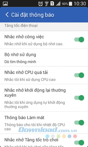 Cài đặt tăng tốc điện thoại Cài đặt tăng tốc điện thoại