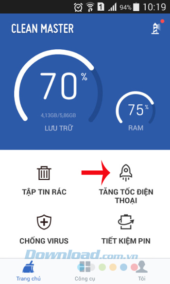 Tăng tốc điện thoại Tăng tốc điện thoại