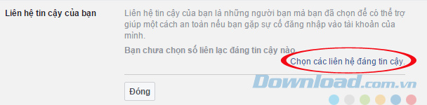 Chỉnh sửa liên hệ tin cậy