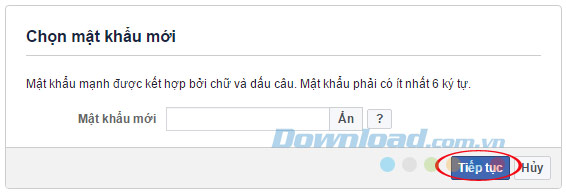 Nhập mật khẩu Facebook mới